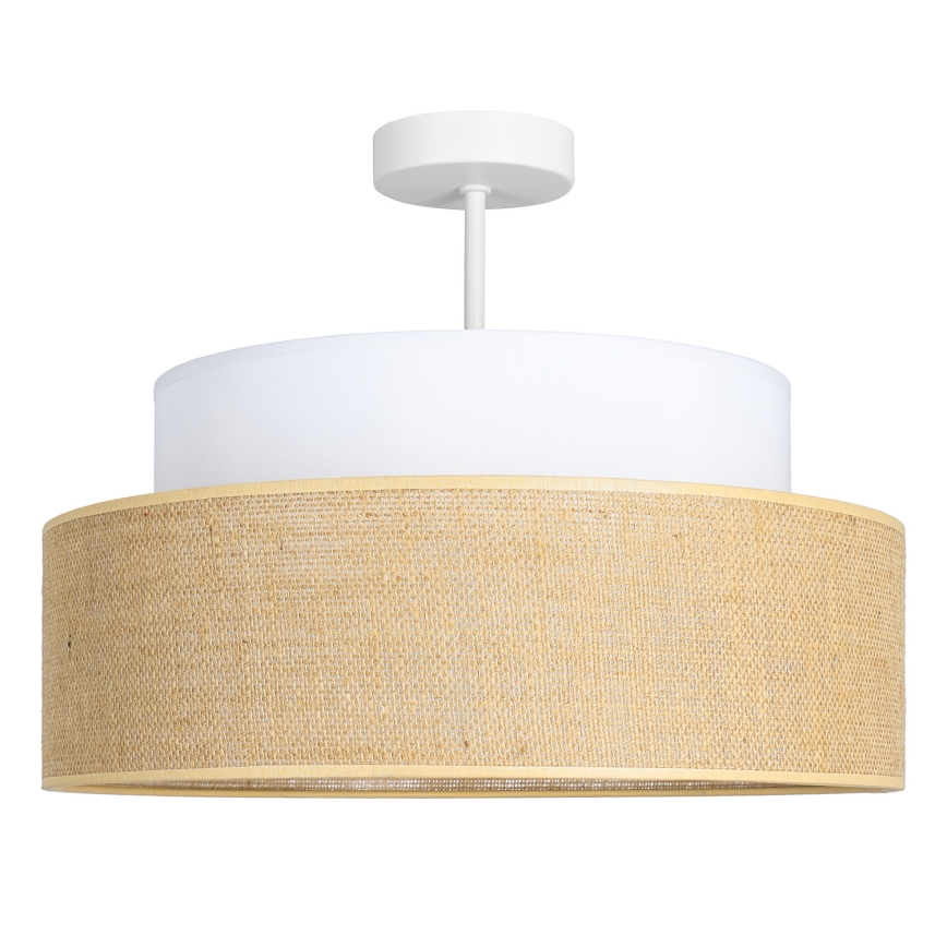 Pinnale kinnitatav lühter BOHO 1xE27/60W/230V valge/beež
