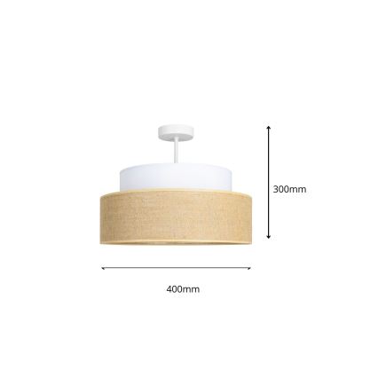 Pinnale kinnitatav lühter BOHO 1xE27/60W/230V valge/beež