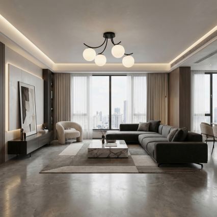 Pinnale kinnitatav lühter BOSTON 4xE14/10W/230V must