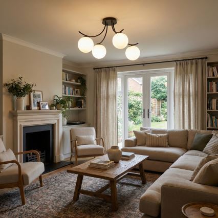 Pinnale kinnitatav lühter BOSTON 4xE14/10W/230V must