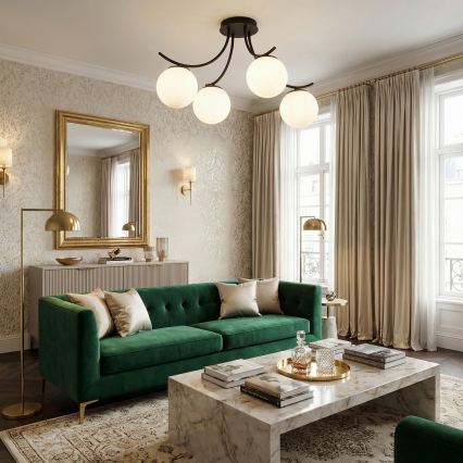 Pinnale kinnitatav lühter BOSTON 4xE14/10W/230V must