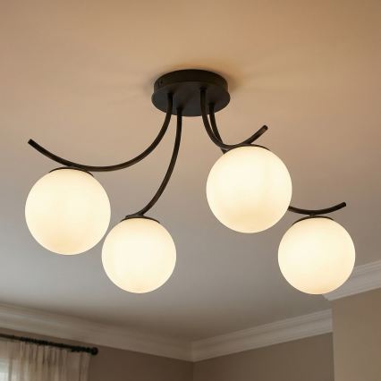 Pinnale kinnitatav lühter BOSTON 4xE14/10W/230V must