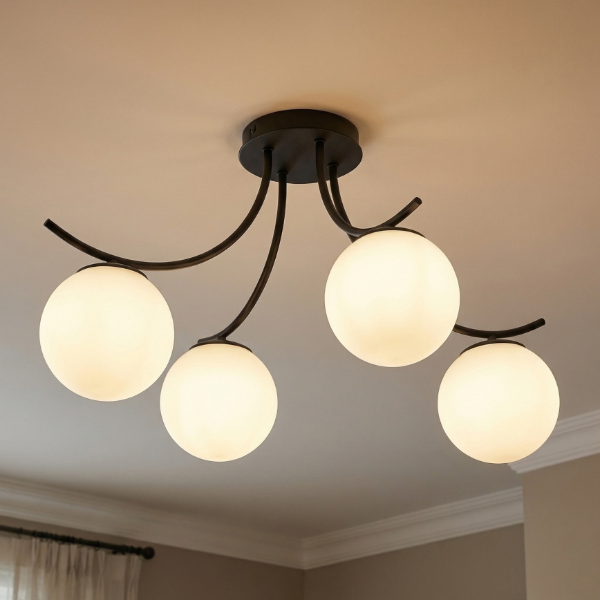 Pinnale kinnitatav lühter BOSTON 4xE14/10W/230V must