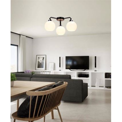 Pinnale kinnitatav lühter CALDERA 3xE27/60W/230V must