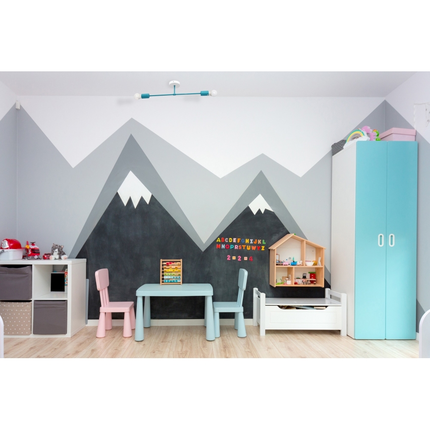 Pinnale kinnitatav lühter CAMBRIDGE 2xE27/15W/230V sinine