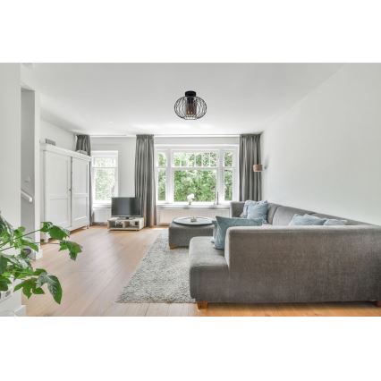 Pinnale kinnitatav lühter CORRINI 1xE27/60W/230V d. 25 cm must/hall