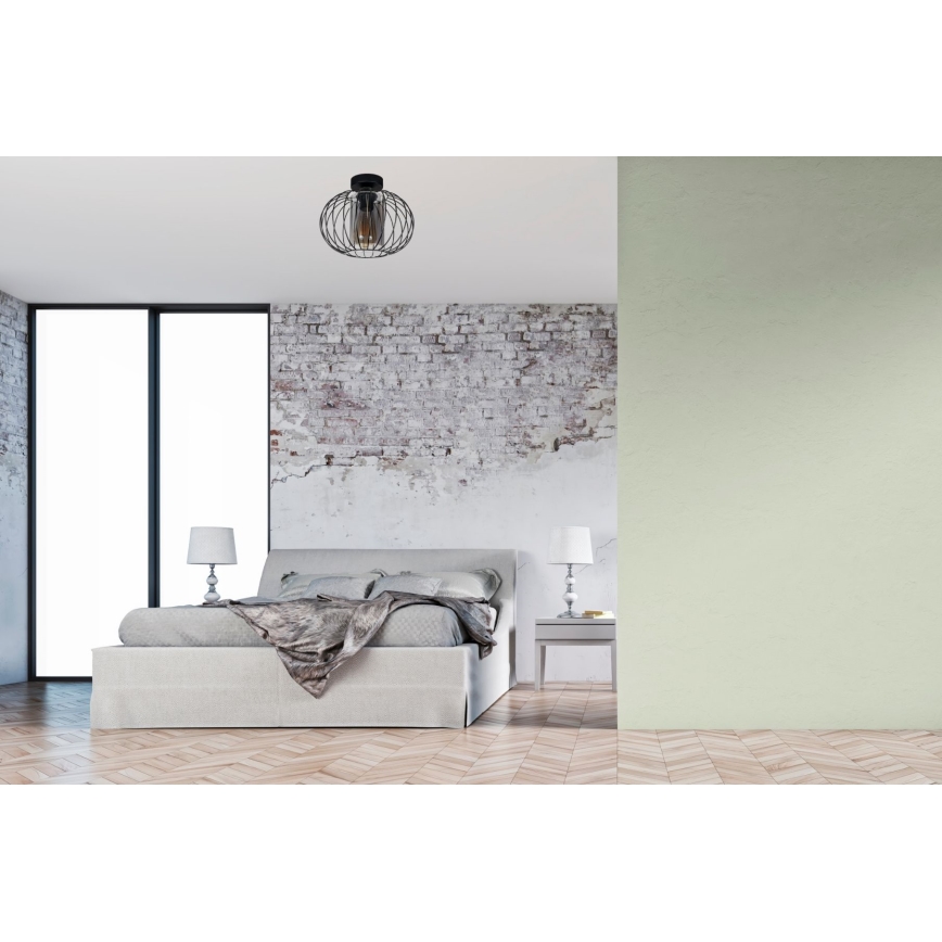Pinnale kinnitatav lühter CORRINI 1xE27/60W/230V d. 25 cm must/hall