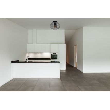 Pinnale kinnitatav lühter CORRINI 1xE27/60W/230V d. 25 cm must/hall