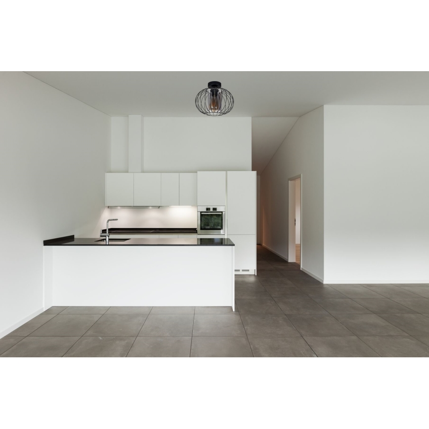 Pinnale kinnitatav lühter CORRINI 1xE27/60W/230V d. 25 cm must/hall