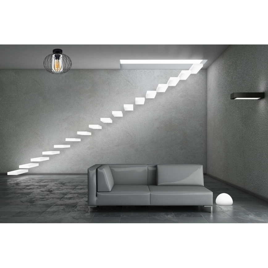 Pinnale kinnitatav lühter CORRINI 1xE27/60W/230V d. 25 cm must/läbipaistev