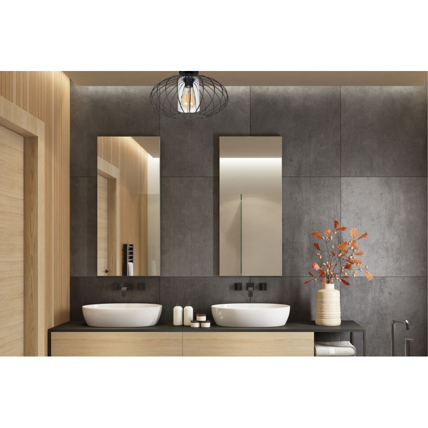 Pinnale kinnitatav lühter CORRINI 1xE27/60W/230V d. 34 cm must/läbipaistev