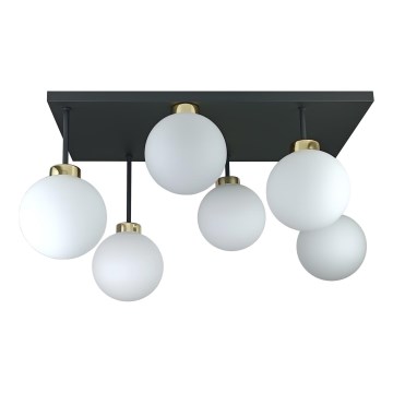 Pinnale kinnitatav lühter DEA 6xE14/60W/230V must/kuldne/valge
