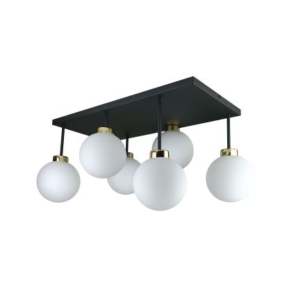 Pinnale kinnitatav lühter DEA 6xE14/60W/230V must/kuldne/valge
