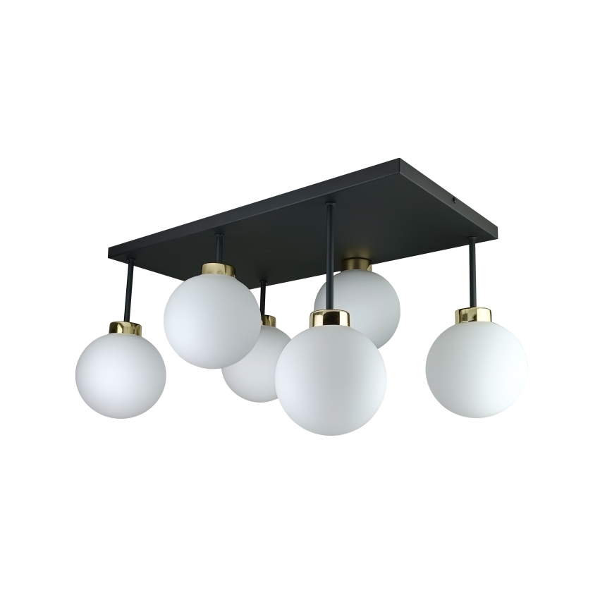 Pinnale kinnitatav lühter DEA 6xE14/60W/230V must/kuldne/valge