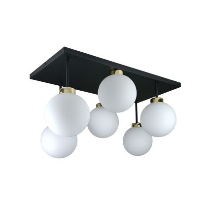 Pinnale kinnitatav lühter DEA 6xE14/60W/230V must/kuldne/valge
