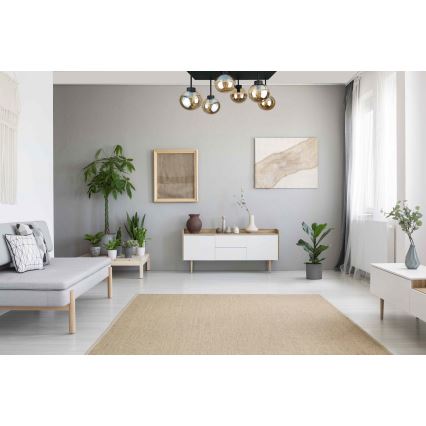 Pinnale kinnitatav lühter DEA 6xE14/60W/230V must/suitsune beež