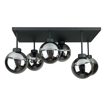 Pinnale kinnitatav lühter DEA 6xE14/60W/230V must/suitsune must