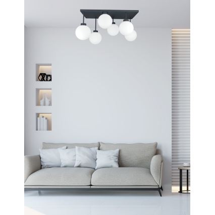 Pinnale kinnitatav lühter DEA 6xE14/60W/230V must/valge
