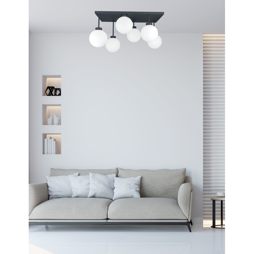 Pinnale kinnitatav lühter DEA 6xE14/60W/230V must/valge