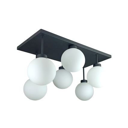 Pinnale kinnitatav lühter DEA 6xE14/60W/230V must/valge