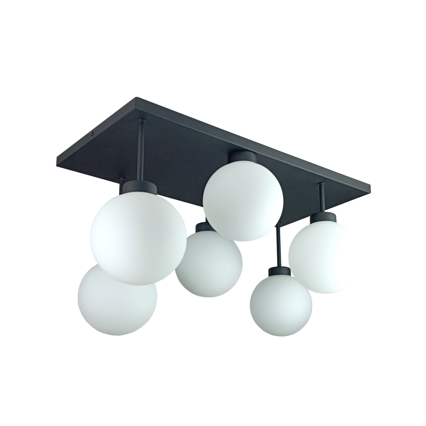 Pinnale kinnitatav lühter DEA 6xE14/60W/230V must/valge