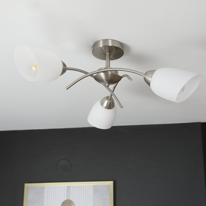 Pinnale kinnitatav lühter DONNA 3xE27/60W/230V nikkel