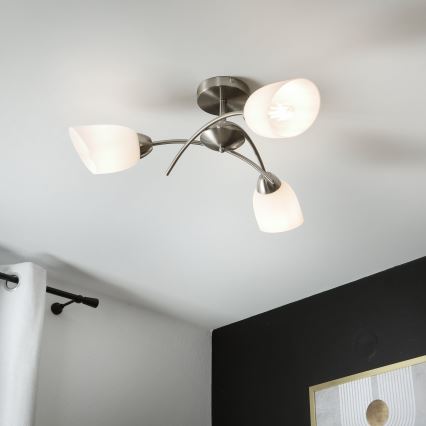 Pinnale kinnitatav lühter DONNA 3xE27/60W/230V nikkel