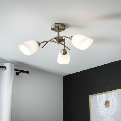 Pinnale kinnitatav lühter DONNA 3xE27/60W/230V paatina