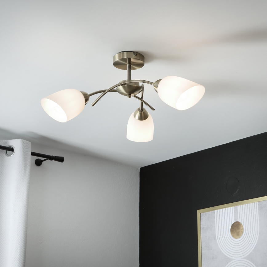 Pinnale kinnitatav lühter DONNA 3xE27/60W/230V paatina