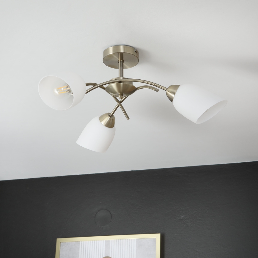 Pinnale kinnitatav lühter DONNA 3xE27/60W/230V paatina