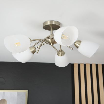 Pinnale kinnitatav lühter DONNA 5xE27/60W/230V paatina