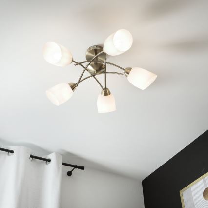 Pinnale kinnitatav lühter DONNA 5xE27/60W/230V paatina