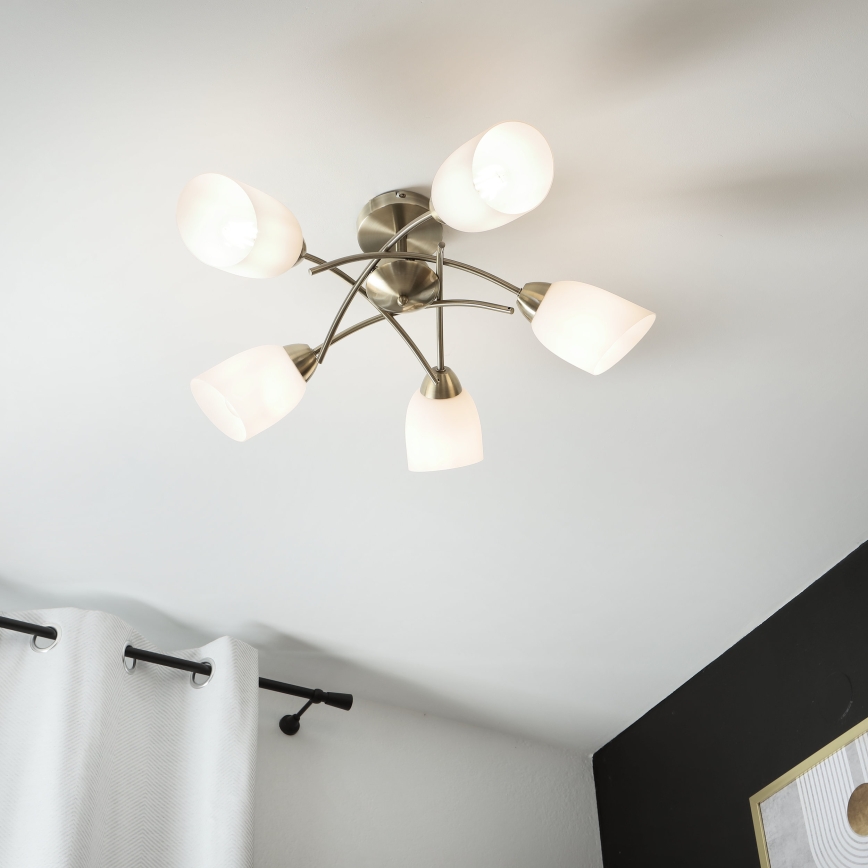 Pinnale kinnitatav lühter DONNA 5xE27/60W/230V paatina