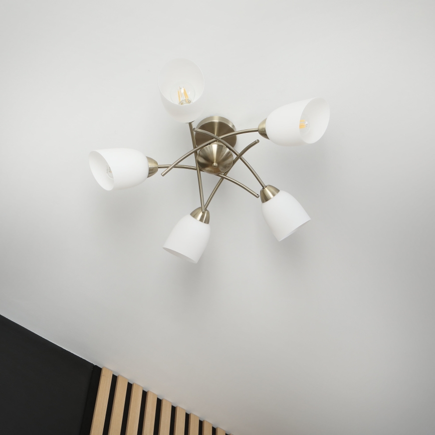 Pinnale kinnitatav lühter DONNA 5xE27/60W/230V paatina