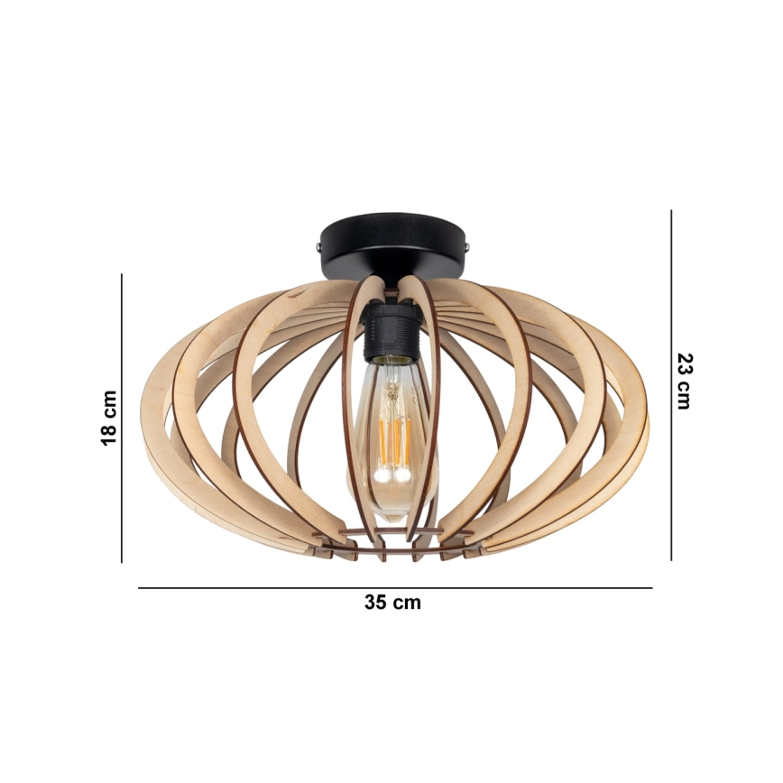 Pinnale kinnitatav lühter EARTH 1xE27/60W/230V must/beež