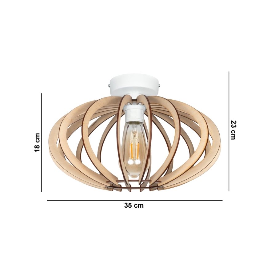 Pinnale kinnitatav lühter EARTH 1xE27/60W/230V valge/beež