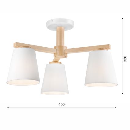 Pinnale kinnitatav lühter ELLIE 3xE27/60W/230V pöök
