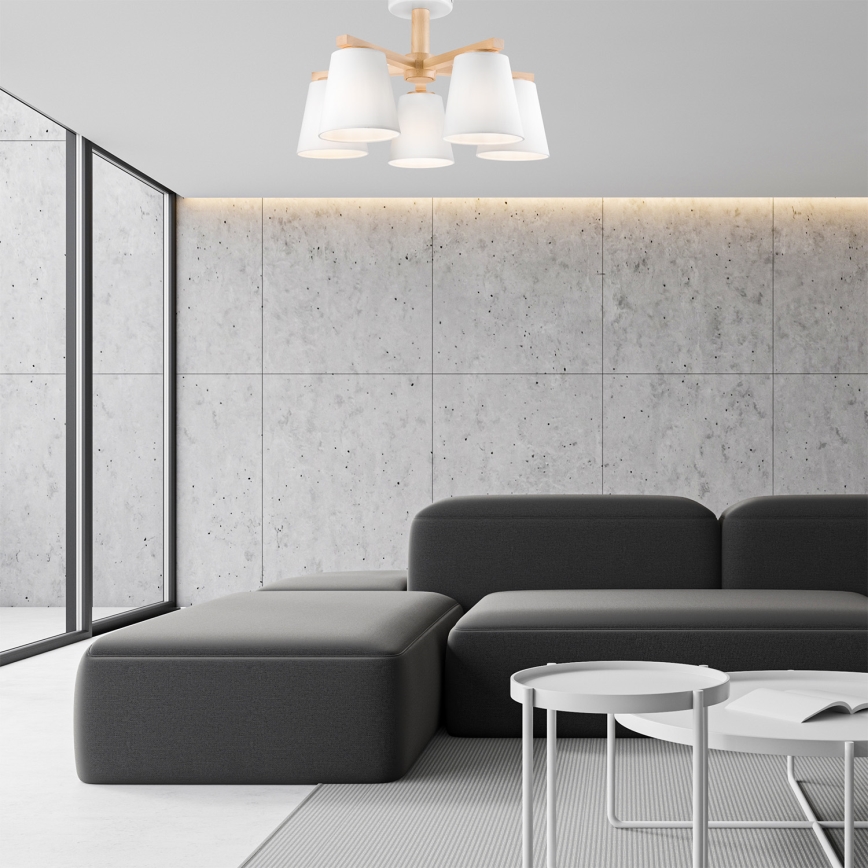 Pinnale kinnitatav lühter ELLIE 5xE27/60W/230V valge/pöök
