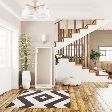 Pinnale kinnitatav lühter ELLIE 5xE27/60W/230V valge/pöök