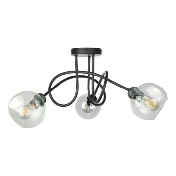 Pinnale kinnitatav lühter EVIE 3xE27/60W/230V must/läbipaistev
