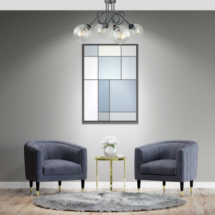 Pinnale kinnitatav lühter EVIE 4xE27/60W/230V antratsiit/läbipaistev