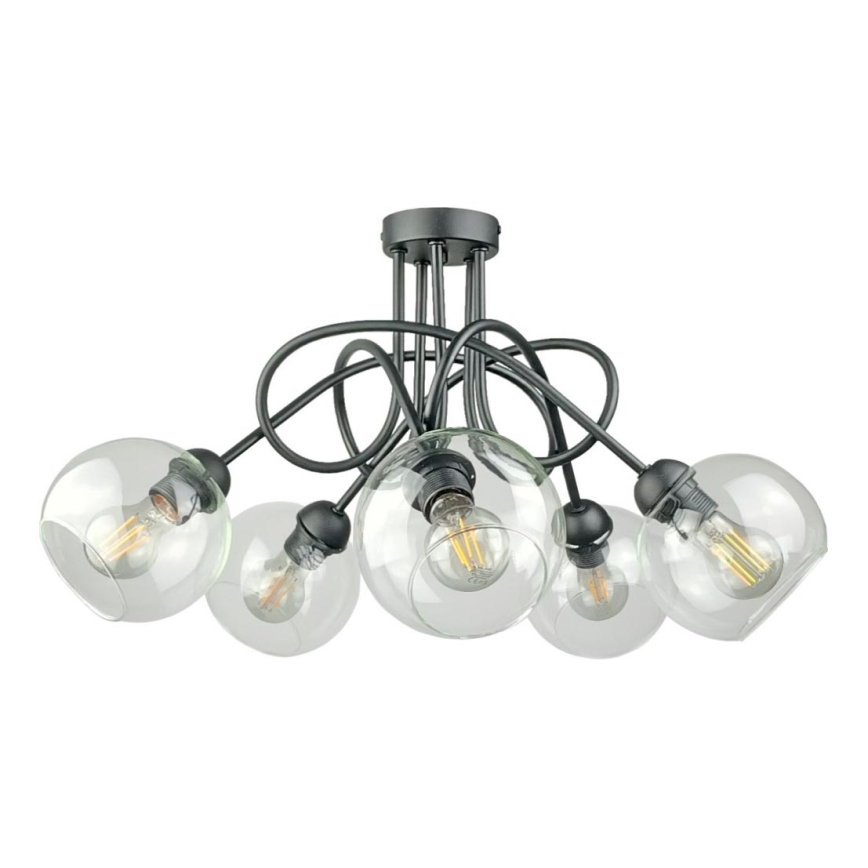 Pinnale kinnitatav lühter EVIE 5xE27/60W/230V antratsiit/läbipaistev