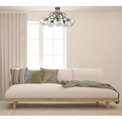 Pinnale kinnitatav lühter EVIE 5xE27/60W/230V antratsiit/läbipaistev