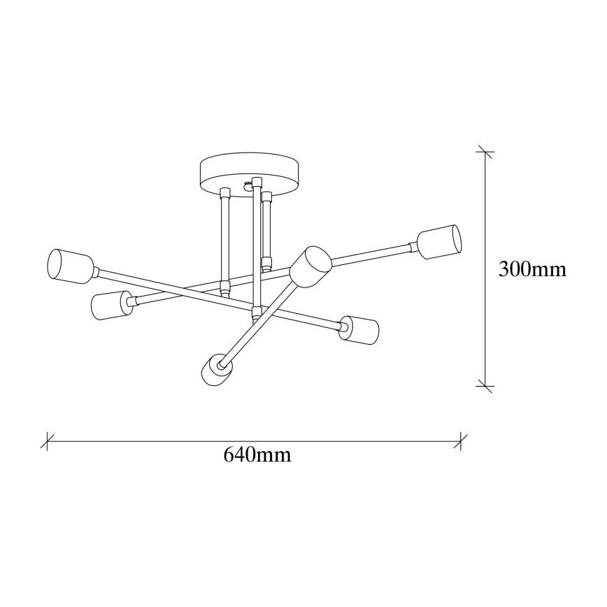 Pinnale kinnitatav lühter FLOWER 6xE27/40W/230V