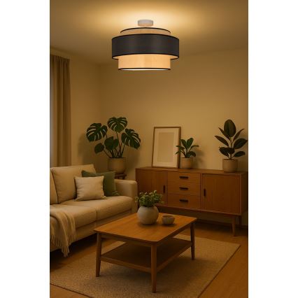 Pinnale kinnitatav lühter GRACE 1xE27/60W/230V d. 40 cm kreemikas/hall