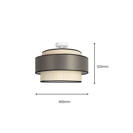 Pinnale kinnitatav lühter GRACE 1xE27/60W/230V d. 40 cm kreemikas/hall