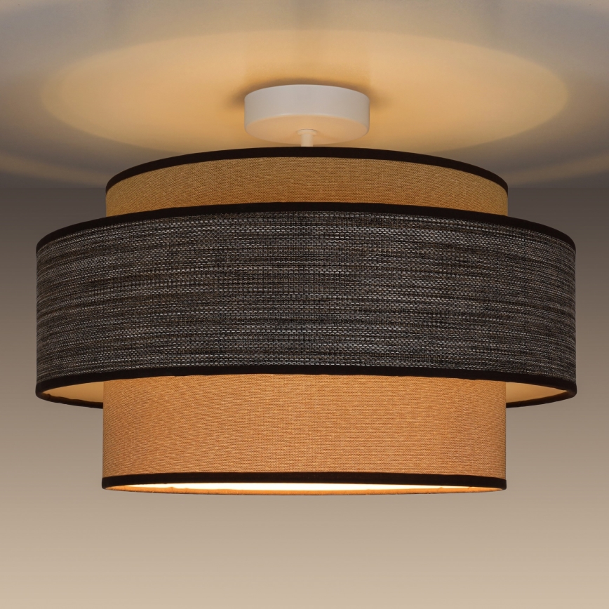 Pinnale kinnitatav lühter GRACE 1xE27/60W/230V d. 40 cm kreemikas/pruun