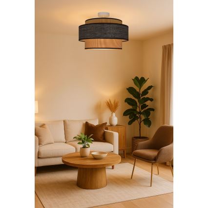 Pinnale kinnitatav lühter GRACE 1xE27/60W/230V d. 40 cm kreemikas/pruun