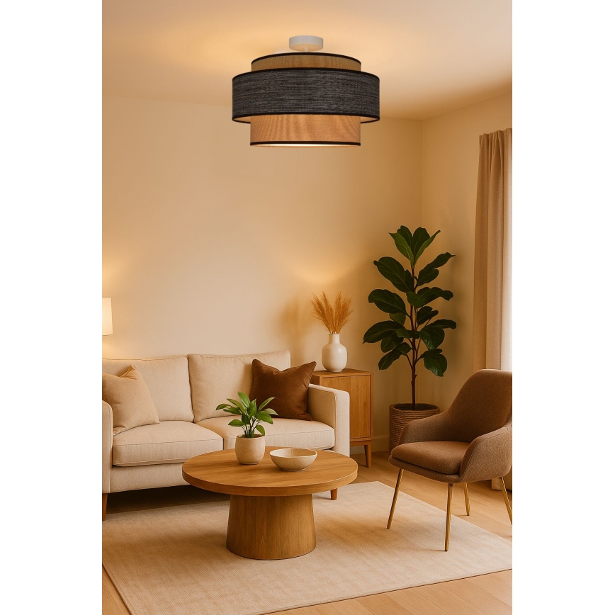 Pinnale kinnitatav lühter GRACE 1xE27/60W/230V d. 40 cm kreemikas/pruun