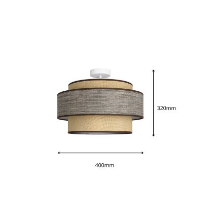 Pinnale kinnitatav lühter GRACE 1xE27/60W/230V d. 40 cm kreemikas/pruun